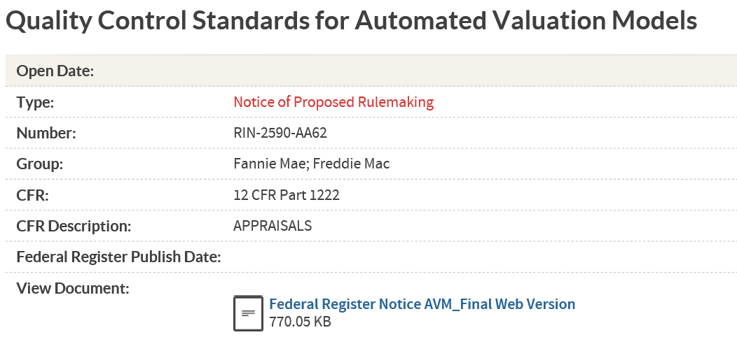 Appraisals Rules